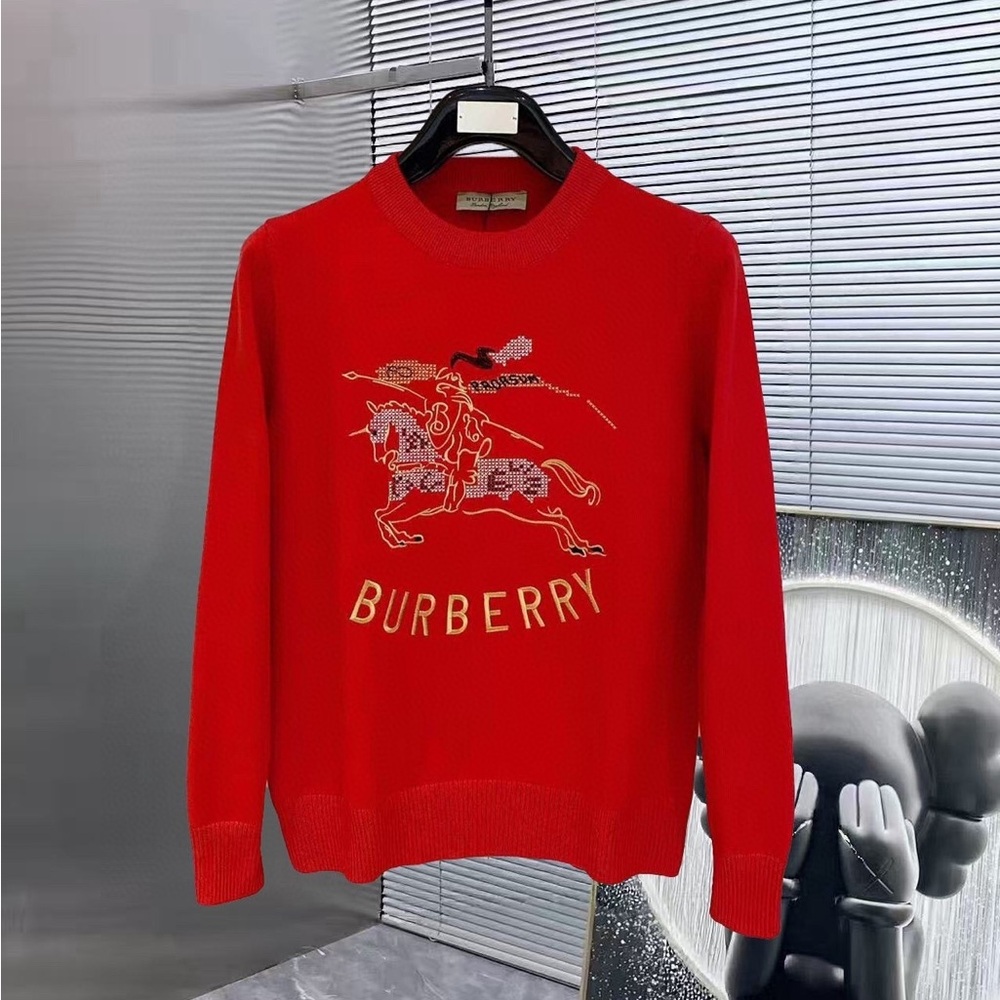 Burberry Red Graphic Crewneck Sweater